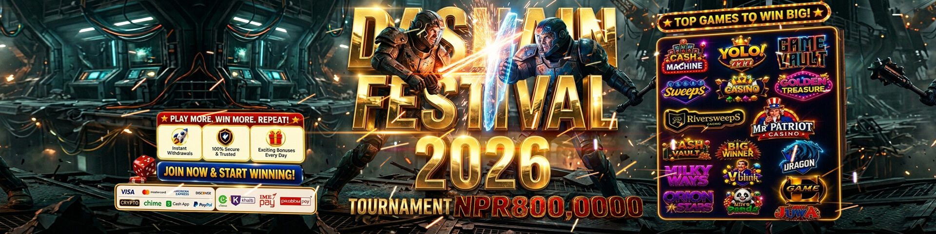 Dashain festival tournament with eSewa and Khalti payments